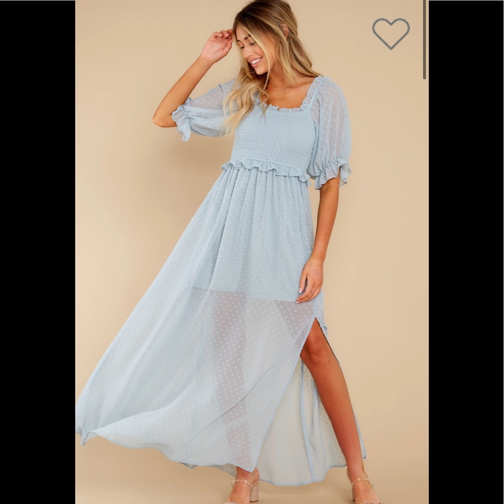 Red Dress Dusty Blue maxi dress